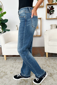 Judy Blue Full Size Mid Rise Release Hem Jeans - 7DAY'S