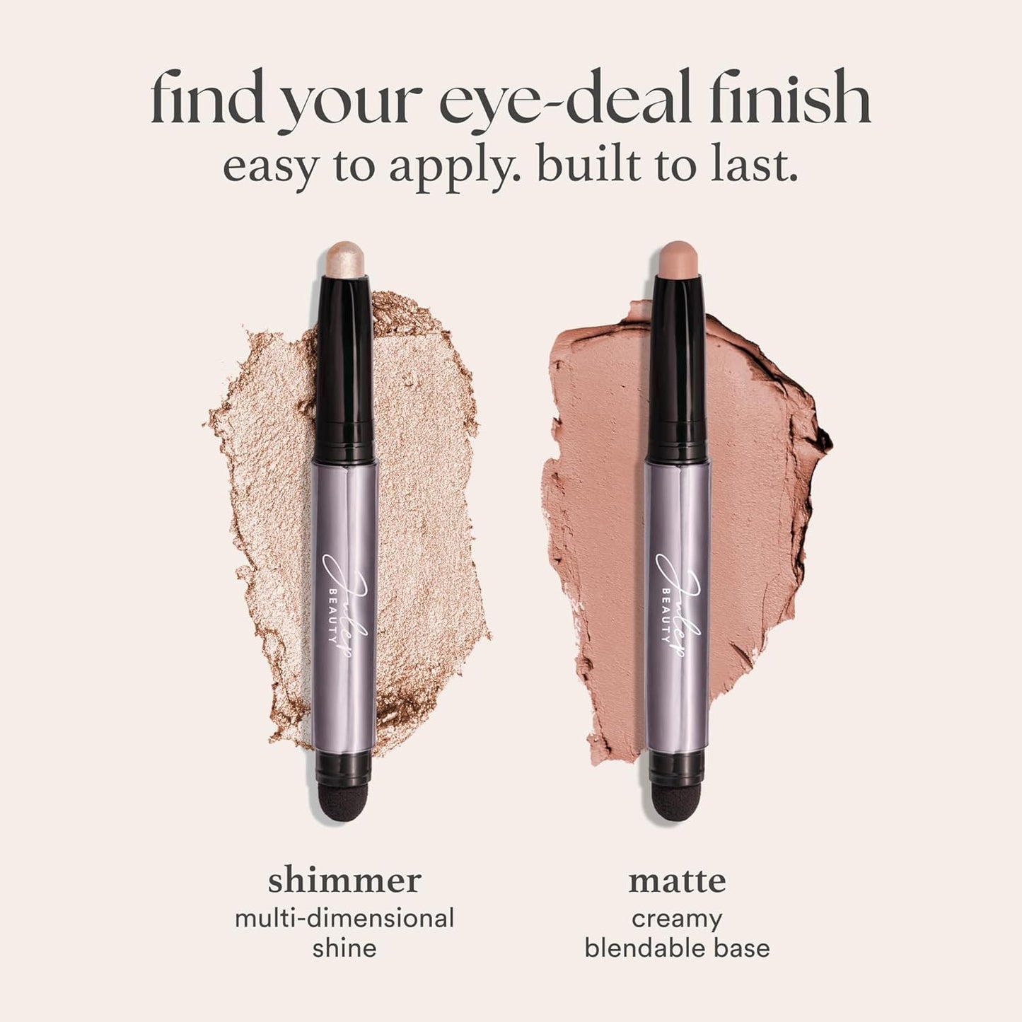 Julep Eyeshadow 101 Cream - to - Powder Waterproof Shadow Stick – Champagne Shimmer – Long - Lasting, Crease - Proof, Medium Golden - Beige Shimmer Cream Eyeshadow with Built - in Smudger - 7DAY'S