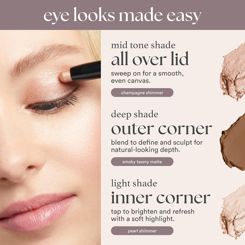 Julep Eyeshadow 101 Cream - to - Powder Waterproof Shadow Stick – Champagne Shimmer – Long - Lasting, Crease - Proof, Medium Golden - Beige Shimmer Cream Eyeshadow with Built - in Smudger - 7DAY'S