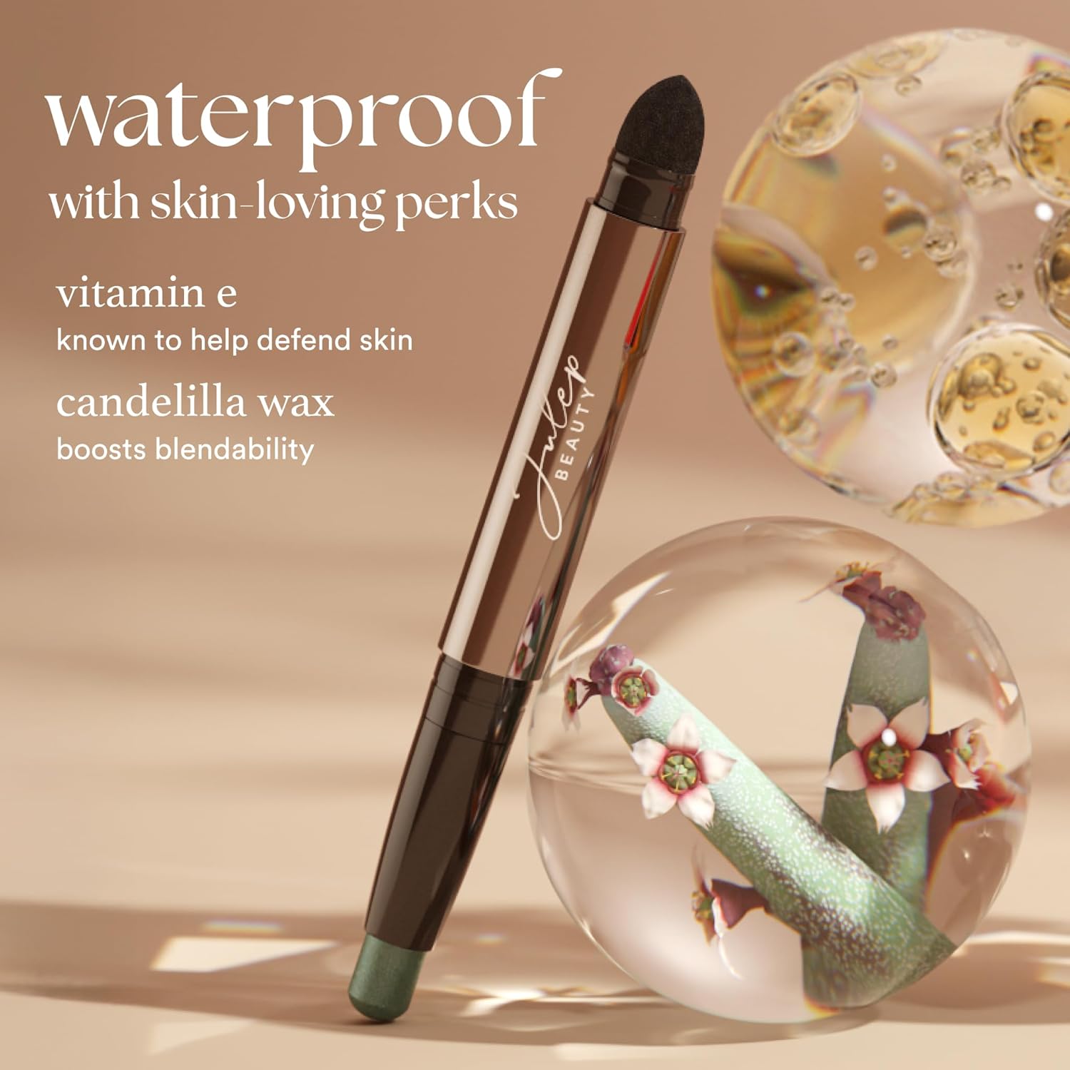 Julep Eyeshadow 101 Cream - to - Powder Waterproof Shadow Stick – Champagne Shimmer – Long - Lasting, Crease - Proof, Medium Golden - Beige Shimmer Cream Eyeshadow with Built - in Smudger - 7DAY'S