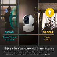 Kasa Indoor Pan/Tilt Smart Security Camera, 1080p HD Dog - Camera,2.4GHz with Night Vision,Motion Detection for Baby and Pet Monitor, Cloud & SD Card Storage, Works with Alexa& Google Home (EC70), White - 7DAY'S