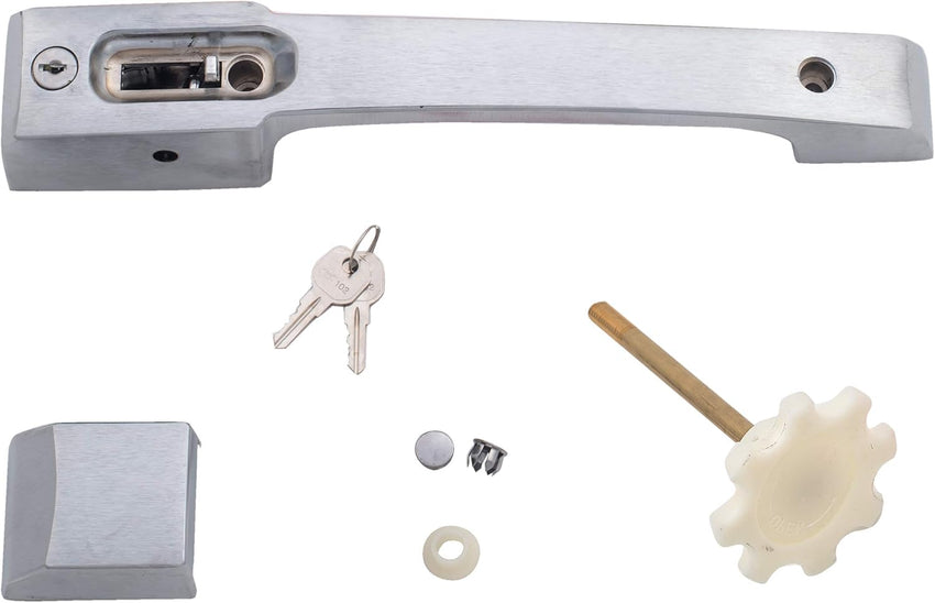 Kason 0027C Deadbolt Locking Handle and Strike, Flush Offset, 4 Inch Wall Thickness, 10027C00005 - 7DAY'S