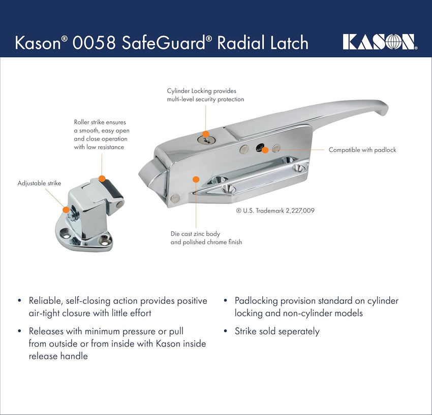 Kason 0058 Safeguard Radial Latch, Light Spring, 10058L05021 - 7DAY'S