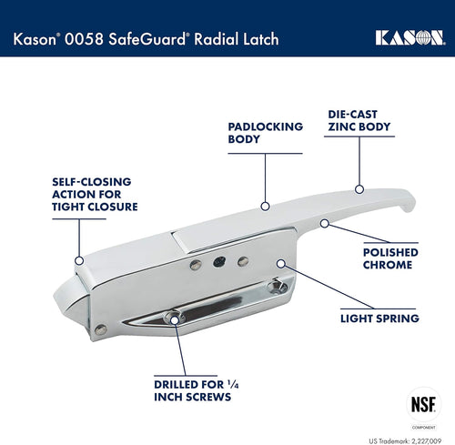 Kason 0058 Safeguard Radial Latch, Light Spring, 10058L05021 - 7DAY'S