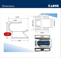 Kason 1094 SureClose Hydraulic Door Closer and Hook, Concealed Mounting, Adjustable Wide - Hook, 7/8 to 1 - 5/8 Inch Offset, 11094000013_11094000027 - 7DAY'S