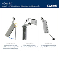 Kason 1094 SureClose Hydraulic Door Closer and Hook, Concealed Mounting, Adjustable Wide - Hook, 7/8 to 1 - 5/8 Inch Offset, 11094000013_11094000027 - 7DAY'S