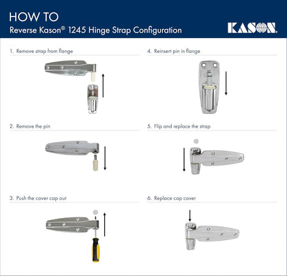 Kason 1245 Reversible Cam - Rise Hinge, 1 - 7/8 Inch Offset, Polished Chrome Finish, 11245000080 - 7DAY'S
