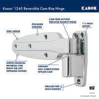 Kason 1245 Reversible Cam - Rise Hinge, Flush, 11245000028 - 7DAY'S