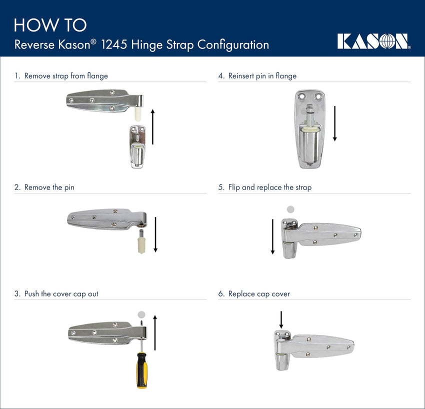 Kason 1245 Reversible Cam - Rise Hinge, Flush, 11245000028 - 7DAY'S