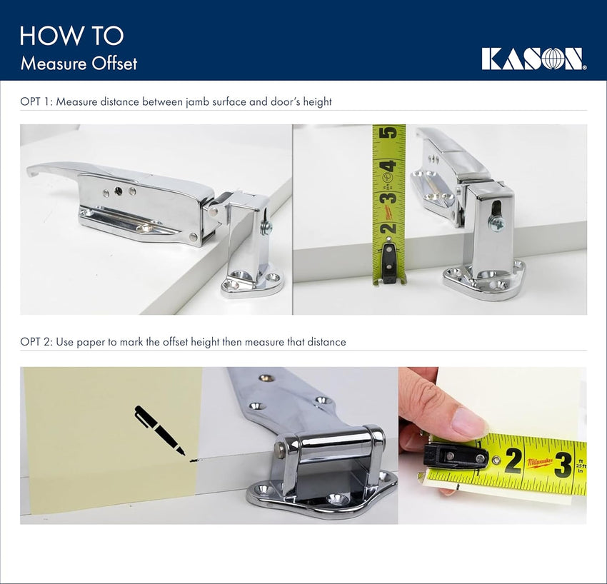 Kason 1245 Reversible Cam - Rise Hinge, Flush Offset, Brushed Chrome Finish, 11245000088 - 7DAY'S