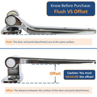 Kason 1248 Reversible Spring - Assisted Cam - Lift Hinge Chrome Finish for Walk - in Freezer Cooler Refrigerator (Flush) - 7DAY'S