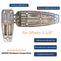 Kason 1248 Reversible Spring - Assisted Cam - Lift Hinge Chrome Finish for Walk - in Freezer Cooler Refrigerator (Flush) - 7DAY'S