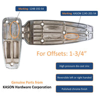 Kason 1248 Reversible Spring - Assisted Cam - Lift Hinge Chrome Finish for Walk - in Freezer Cooler Refrigerator (Flush) - 7DAY'S