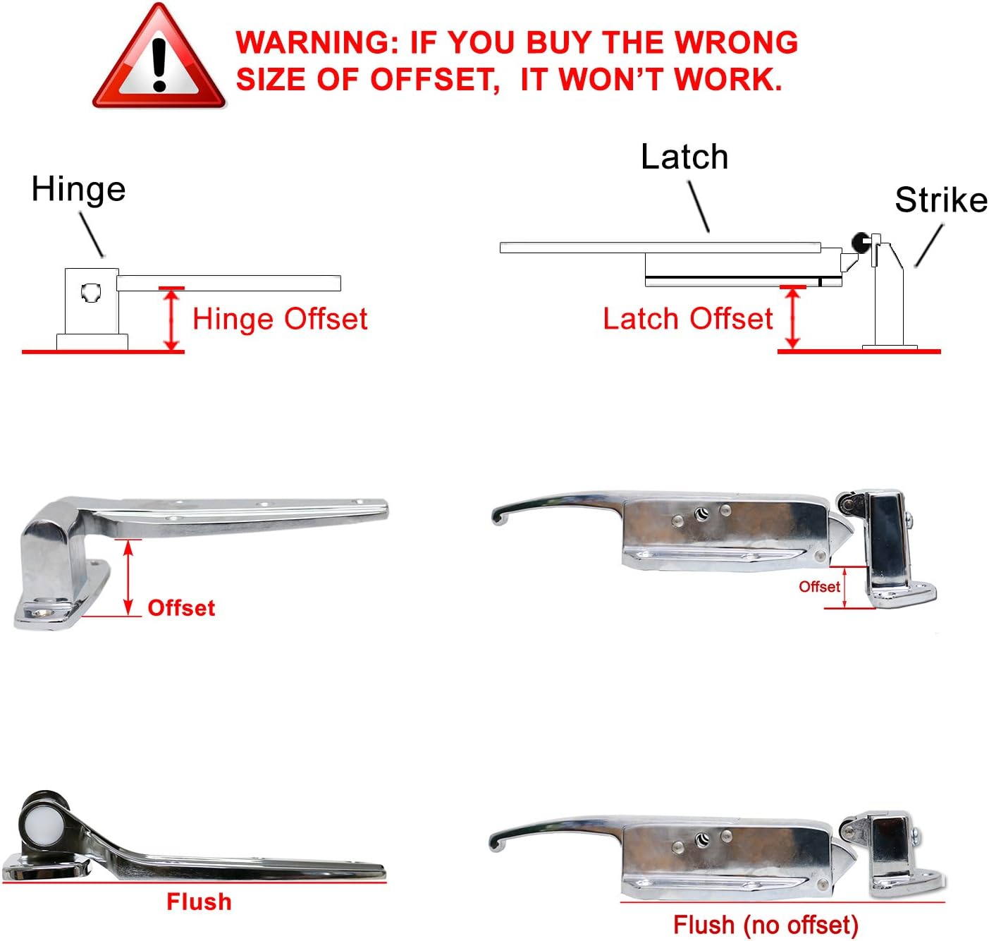 Kason 1248 Series Spring - Assisted Cam - Lift Walk - in Hinge with 1 - 5/8" Offset Polished Chrome NSF Approved 1248 - C158 - 7DAY'S