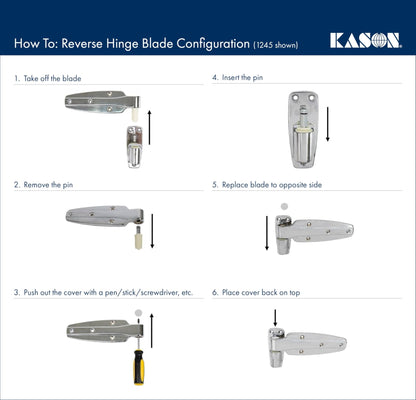 Kason 1248 Spring Assisted Hinge, 1 - 1/2 Inch Offset, 11248000022 - 7DAY'S