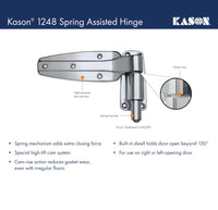 Kason 1248 Spring Assisted Hinge, 1 - 1/2 Inch Offset, 11248000022 - 7DAY'S