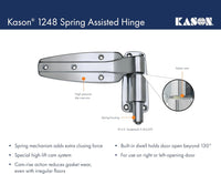 Kason 1248 Spring Assisted Hinge, Flush, 11248000004 - 7DAY'S