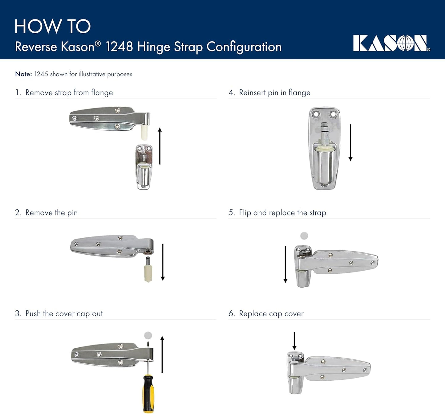 Kason 1248 Spring Assisted Hinge, Flush, 11248000004 - 7DAY'S