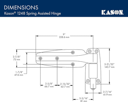 Kason 1248 Spring Assisted Hinge, Flush, 11248000004 - 7DAY'S