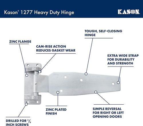Kason 1277 Series Heavy Duty Hinges, Pack of 2, Flush Offset, 11277T00004 - 7DAY'S
