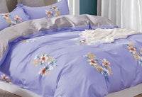 Kaufman Lily floral 100% Cotton Purple Comforter Set - 7DAY'S