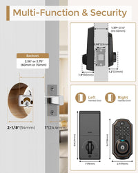 Keyless Entry Deadbolt - WiFi Video Smart Lock with Camera, 5 - in - 1 (Camera+Doorbell+Fingerprint+Keypad), App Control, Two - Way Audio, Waterproof, Easy Installation - 7DAY'S