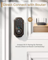 Keyless Entry Deadbolt - WiFi Video Smart Lock with Camera, 5 - in - 1 (Camera+Doorbell+Fingerprint+Keypad), App Control, Two - Way Audio, Waterproof, Easy Installation - 7DAY'S
