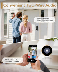 Keyless Entry Deadbolt - WiFi Video Smart Lock with Camera, 5 - in - 1 (Camera+Doorbell+Fingerprint+Keypad), App Control, Two - Way Audio, Waterproof, Easy Installation - 7DAY'S
