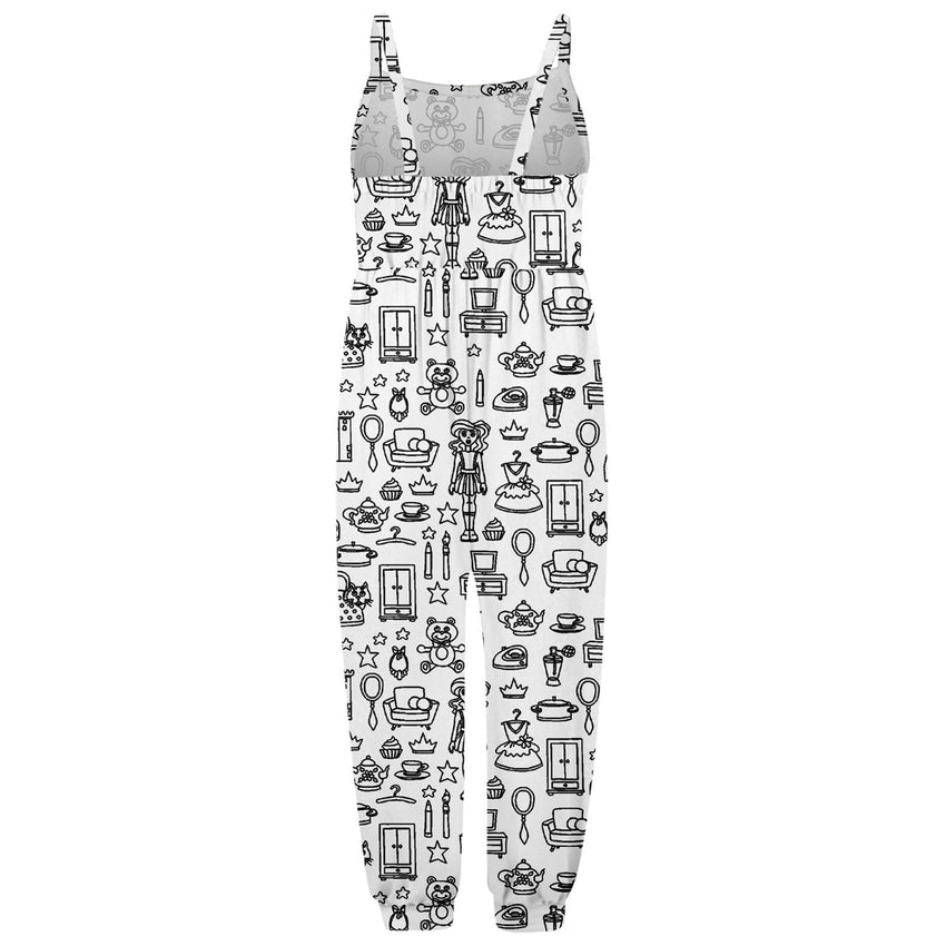 Kid DIY Hand Painted Homewear Jumpsuit Sleeveless Romper Outfits Pants Clothes for Boy and Girl Can Play with and Wear - 7DAY'S