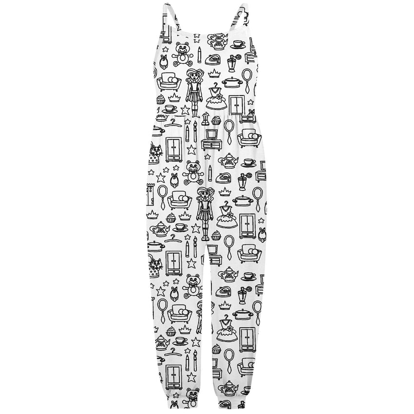 Kid DIY Hand Painted Homewear Jumpsuit Sleeveless Romper Outfits Pants Clothes for Boy and Girl Can Play with and Wear - 7DAY'S
