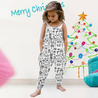 Kid DIY Hand Painted Homewear Jumpsuit Sleeveless Romper Outfits Pants Clothes for Boy and Girl Can Play with and Wear - 7DAY'S
