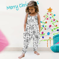 Kid DIY Hand Painted Homewear Jumpsuit Sleeveless Romper Outfits Pants Clothes for Boy and Girl Can Play with and Wear - 7DAY'S