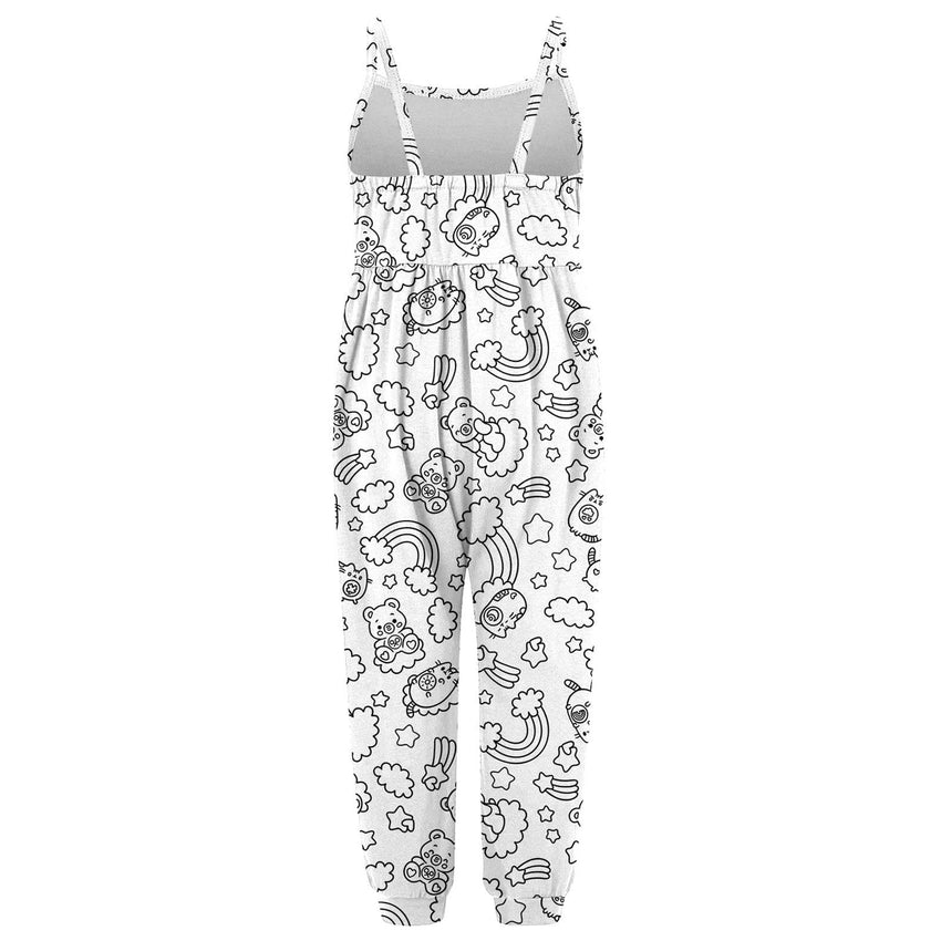 Kid DIY Hand Painted Homewear Jumpsuit Sleeveless Romper Outfits Pants Clothes for Boy and Girl Can Play with and Wear - 7DAY'S