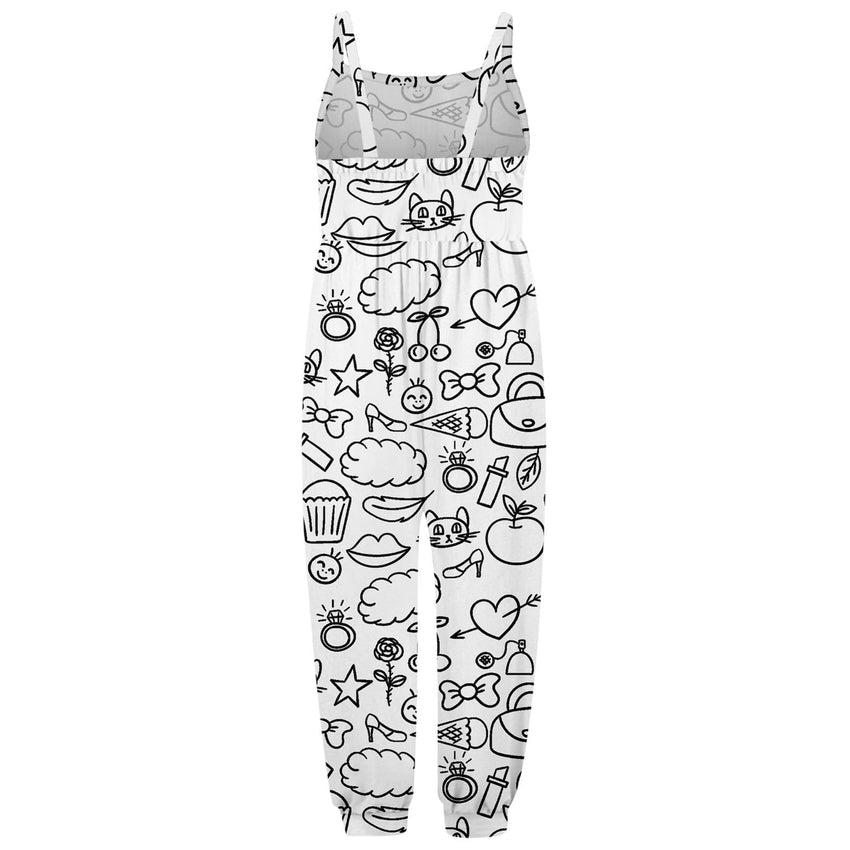 Kid DIY Hand Painted Homewear Jumpsuit Sleeveless Romper Outfits Pants Clothes for Boy and Girl Can Play with and Wear - 7DAY'S