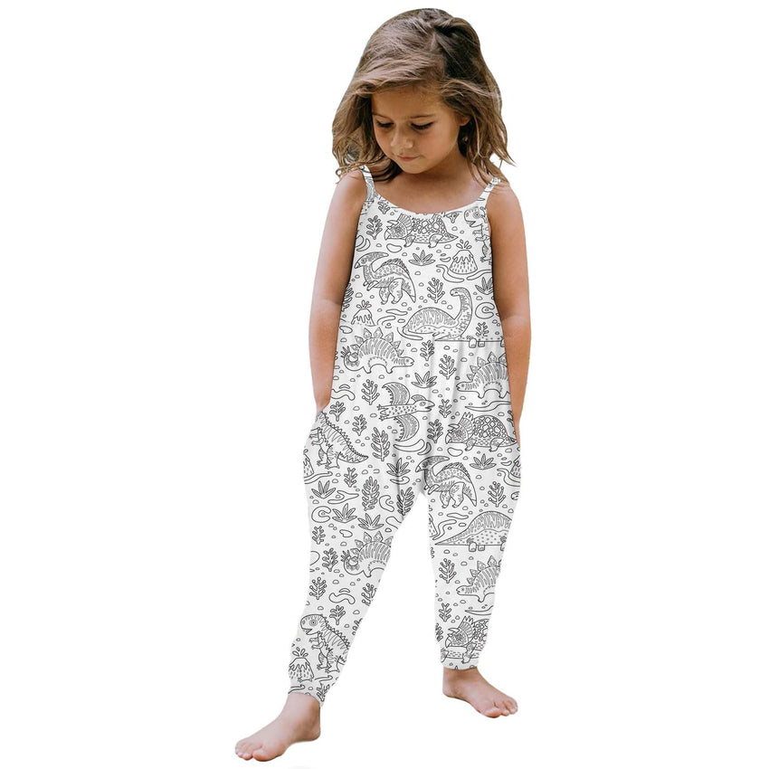 Kid DIY Hand Painted Homewear Jumpsuit Sleeveless Romper Outfits Pants Clothes for Boy and Girl Can Play with and Wear - 7DAY'S