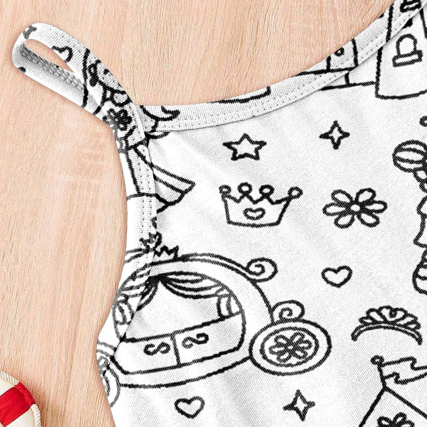 Kid DIY Hand Painted Homewear Jumpsuit Sleeveless Romper Outfits Pants Clothes for Boy and Girl Can Play with and Wear - 7DAY'S