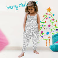 Kid DIY Hand Painted Homewear Jumpsuit Sleeveless Romper Outfits Pants Clothes for Boy and Girl Can Play with and Wear - 7DAY'S
