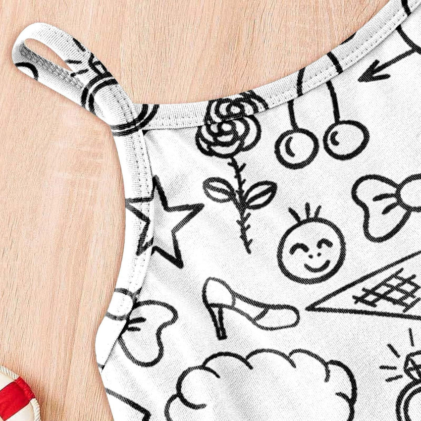 Kid DIY Hand Painted Homewear Jumpsuit Sleeveless Romper Outfits Pants Clothes for Boy and Girl Can Play with and Wear - 7DAY'S