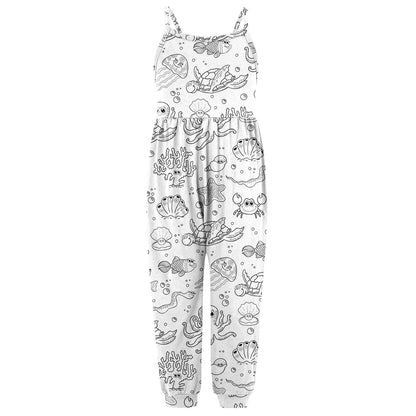 Kid DIY Hand Painted Homewear Jumpsuit Sleeveless Romper Outfits Pants Clothes for Boy and Girl Can Play with and Wear - 7DAY'S
