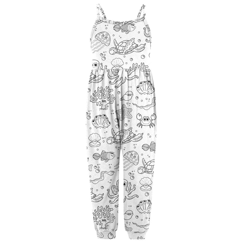 Kid DIY Hand Painted Homewear Jumpsuit Sleeveless Romper Outfits Pants Clothes for Boy and Girl Can Play with and Wear - 7DAY'S