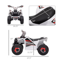 Kids ATV Quad Car, 6V Four - Wheeler for Kids with Forward Backward Function, Wear - Resistant Wheels for Toddlers Ages 18 - 36 Months, White - 7DAY'S