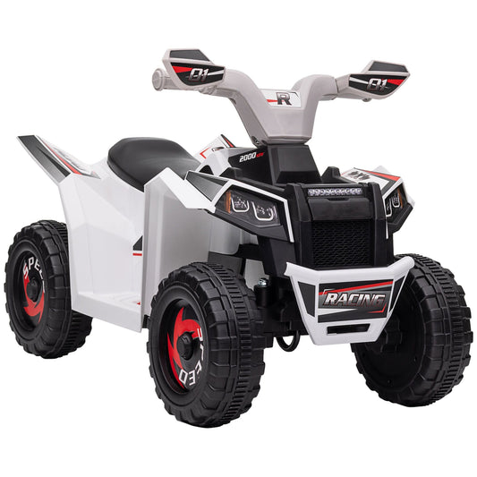 Kids ATV Quad Car, 6V Four - Wheeler for Kids with Forward Backward Function, Wear - Resistant Wheels for Toddlers Ages 18 - 36 Months, White - 7DAY'S