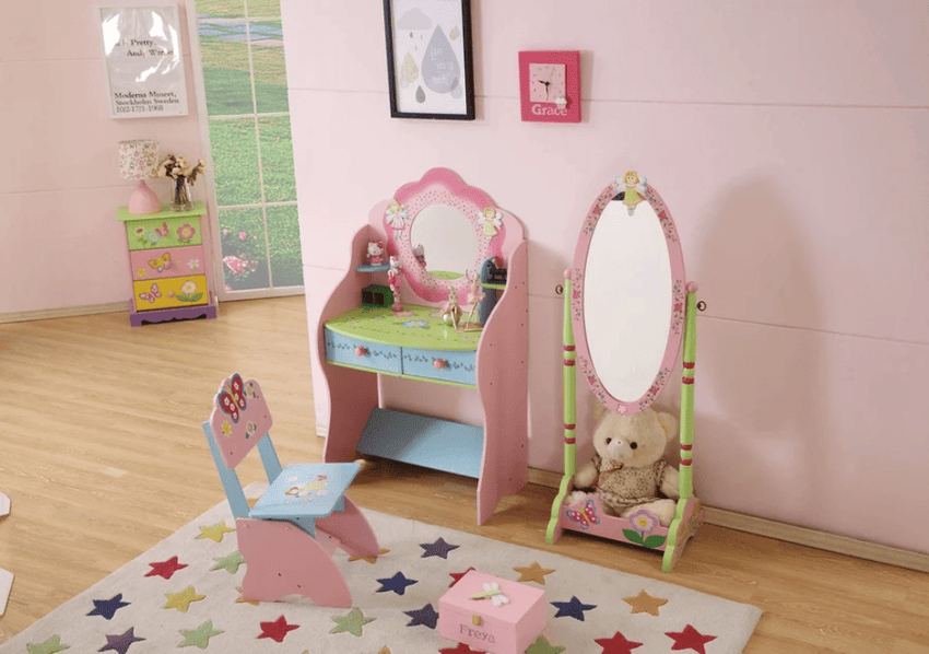 Kids Funnel Olivia the Fairy Girls Dressing Table with Chair - 7DAY'S