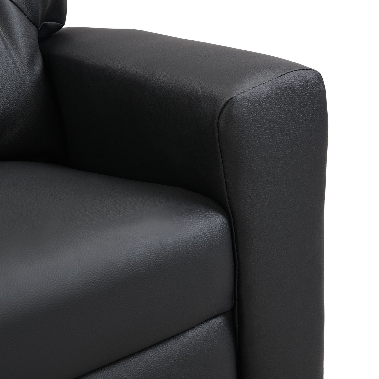 Kids Recliner Chair, Kids Upholstered Couch with One Cup Holder, Footrest, Backrest, Toddlers PVC Recliner with Headrest and Footrest - 7DAY'S