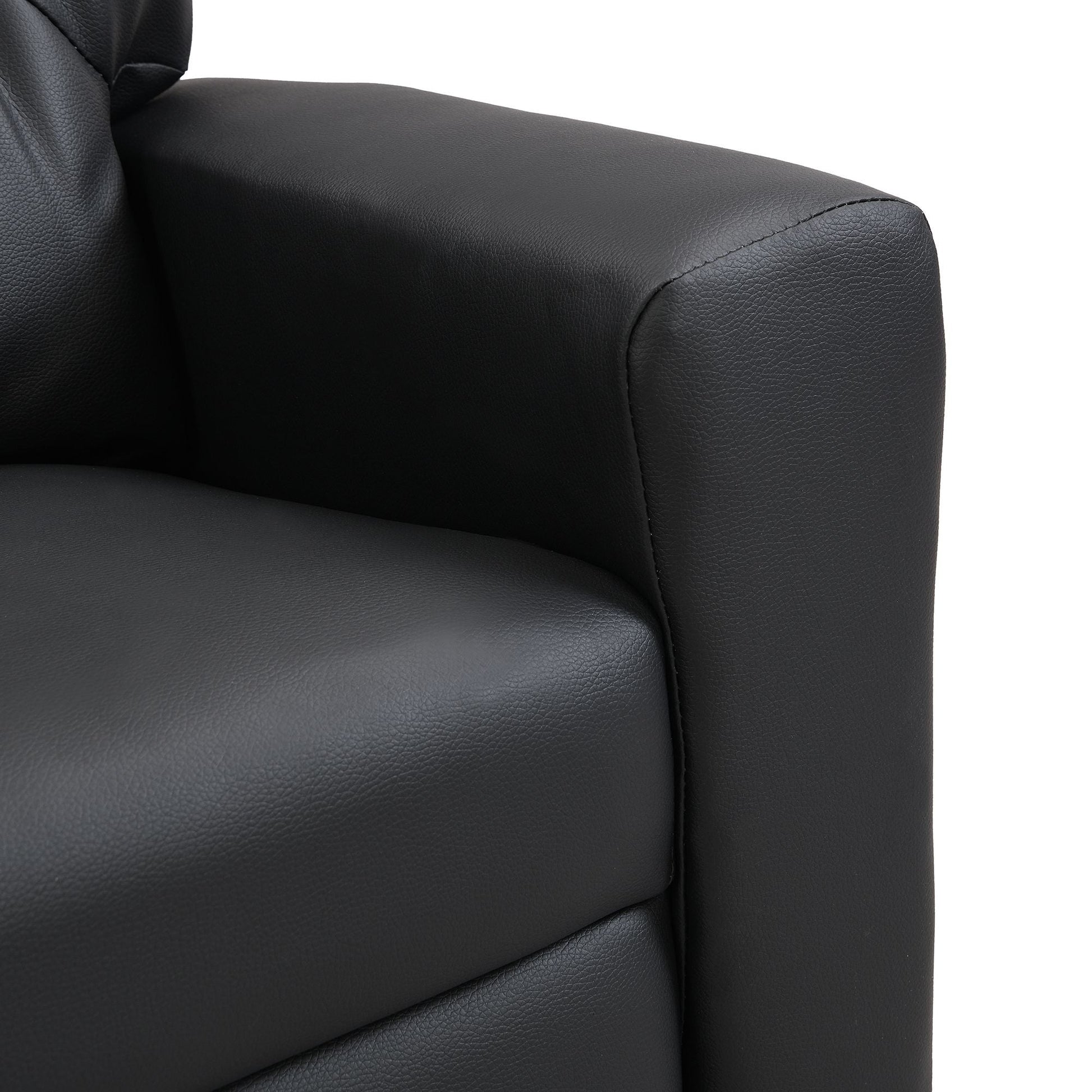 Kids Recliner Chair, Kids Upholstered Couch with One Cup Holder, Footrest, Backrest, Toddlers PVC Recliner with Headrest and Footrest - 7DAY'S