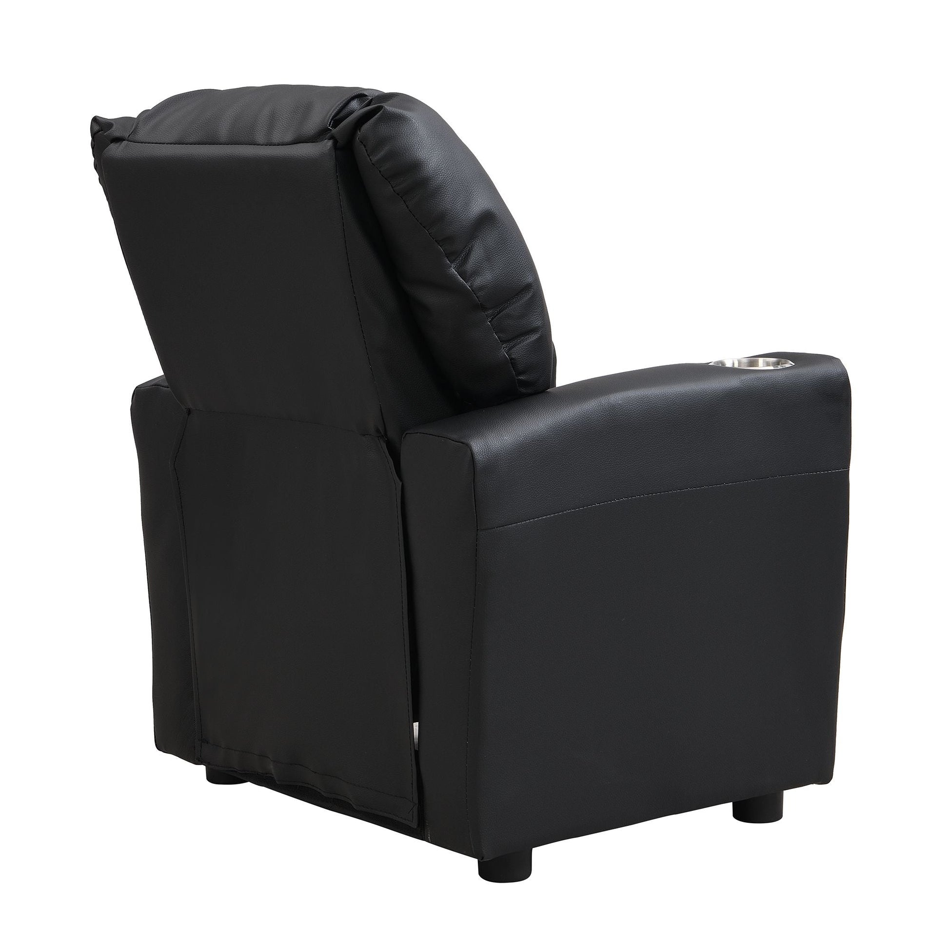 Kids Recliner Chair, Kids Upholstered Couch with One Cup Holder, Footrest, Backrest, Toddlers PVC Recliner with Headrest and Footrest - 7DAY'S