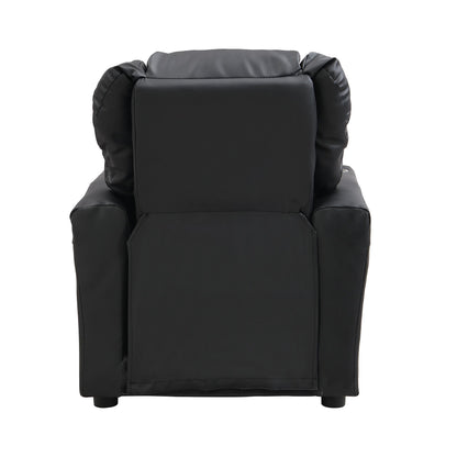 Kids Recliner Chair, Kids Upholstered Couch with One Cup Holder, Footrest, Backrest, Toddlers PVC Recliner with Headrest and Footrest - 7DAY'S