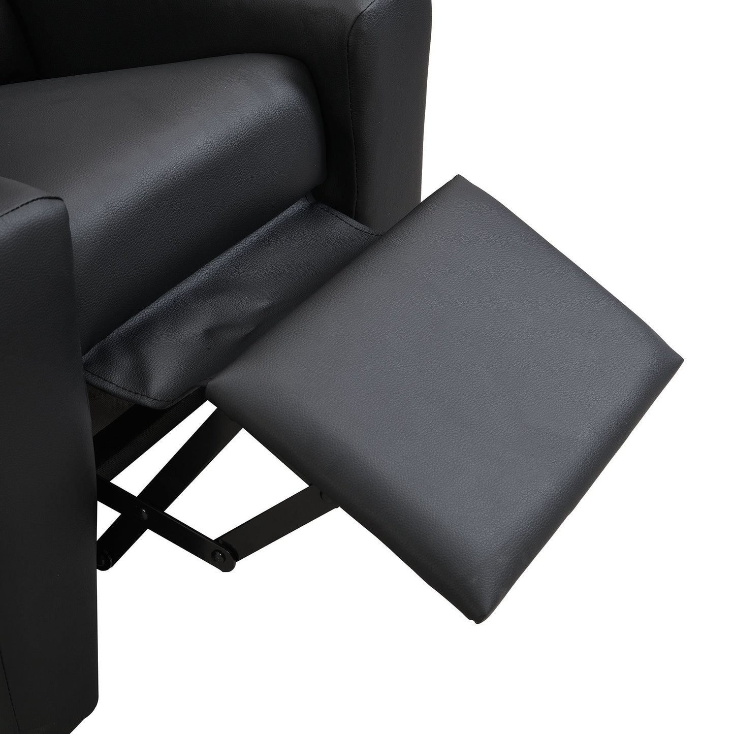 Kids Recliner Chair, Kids Upholstered Couch with One Cup Holder, Footrest, Backrest, Toddlers PVC Recliner with Headrest and Footrest - 7DAY'S
