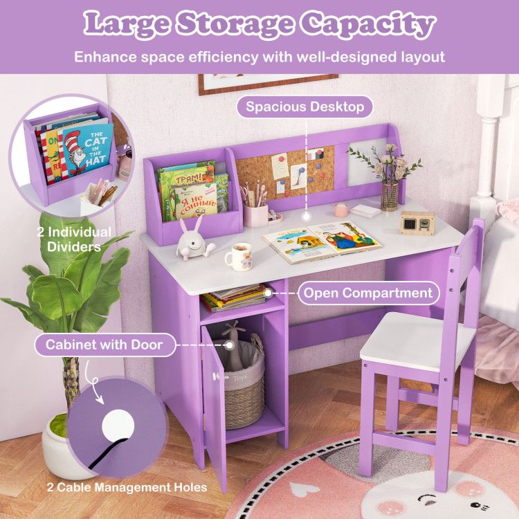 Kids Table and Chair Set for Arts, Crafts, Homework, Home School - 7DAY'S