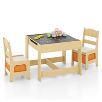 Kids Table Chairs Set With Storage Boxes Blackboard Whiteboard Drawing - 7DAY'S